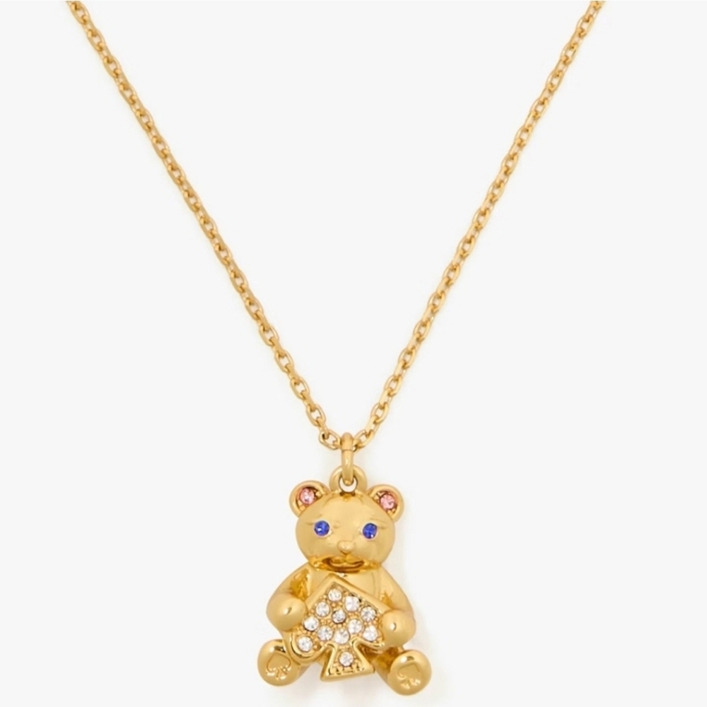 💛▪️Kate Spade ▪️Oh What Fun Spade Teddy Bear Pendant [$89 Msrp ]